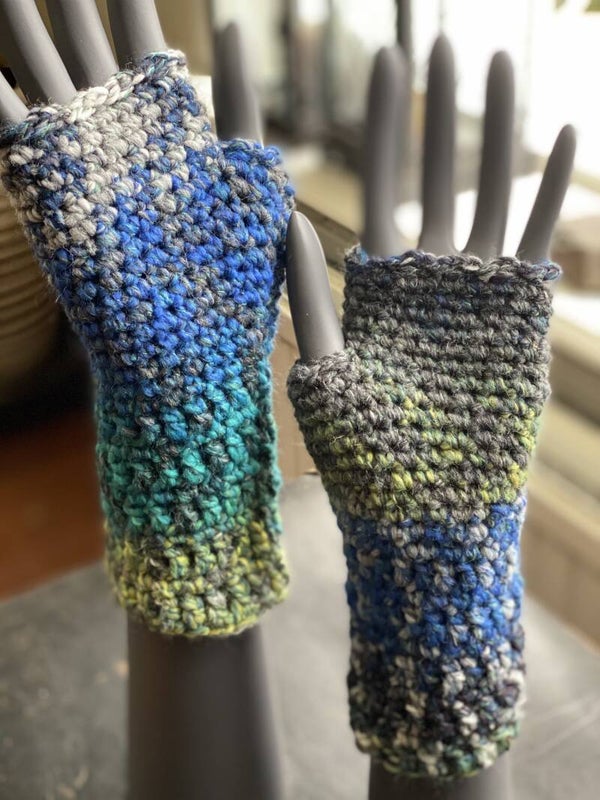 Mittens - Grey / Blue / Green