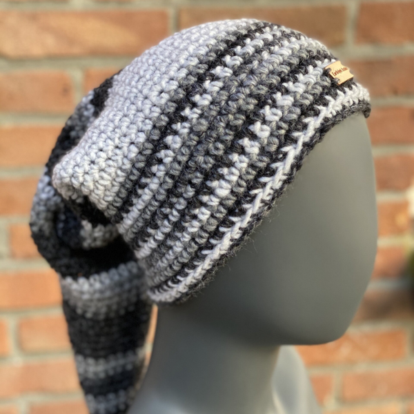Long Beanie - Zwart-Wit-Grijs / Black-White-Grey