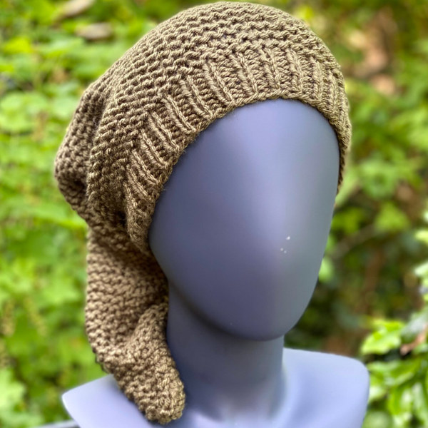 Long Beanie - KhakiGroen. NulWol / KhakiGreen. NoWool