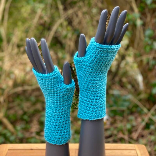 Mittens - Licht Teal / Light Teal. Wol / Wool