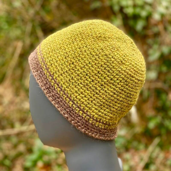 Birka Beanie - Groen-bruin. Wol / Green-brown. Wool