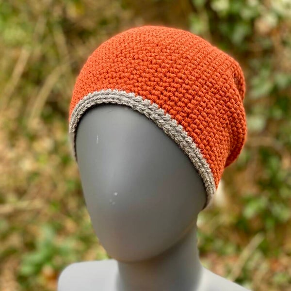 Birka Beanie - Roest-grijs. Wol / Rust-grey. Wool