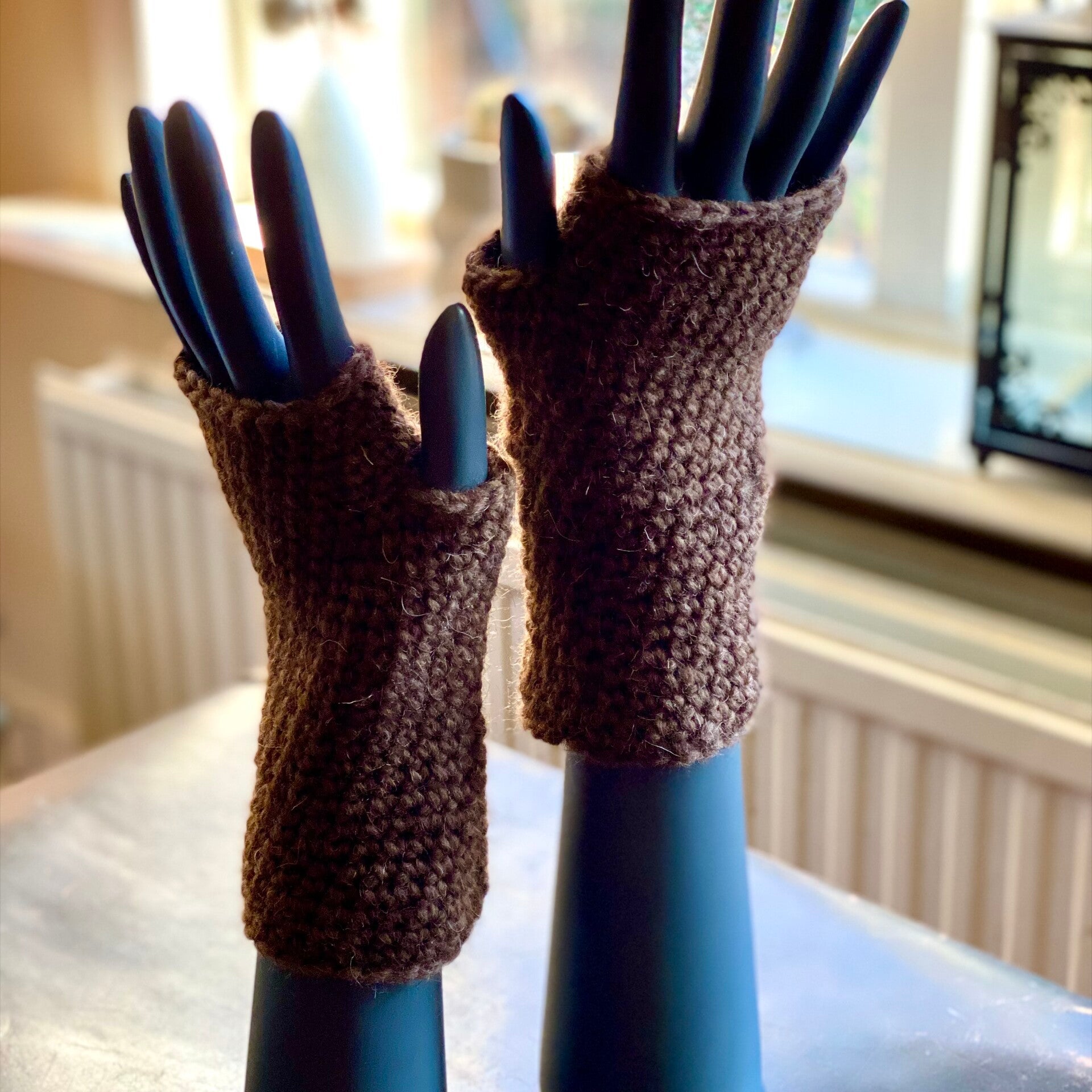 Mittens - Bruine wol / Brown wool