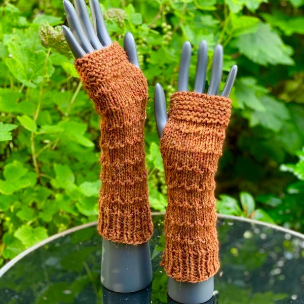 Armwarmers - Donker Roest / Dark Rust. Wol / Wool.