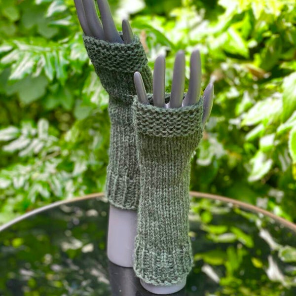 Armwarmers - Bosgroen / Forest Green. Wol/Wool.