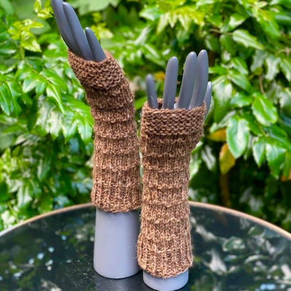 Armwarmers - Caramel Bruin / Caramel Brown. Wol/Wool.