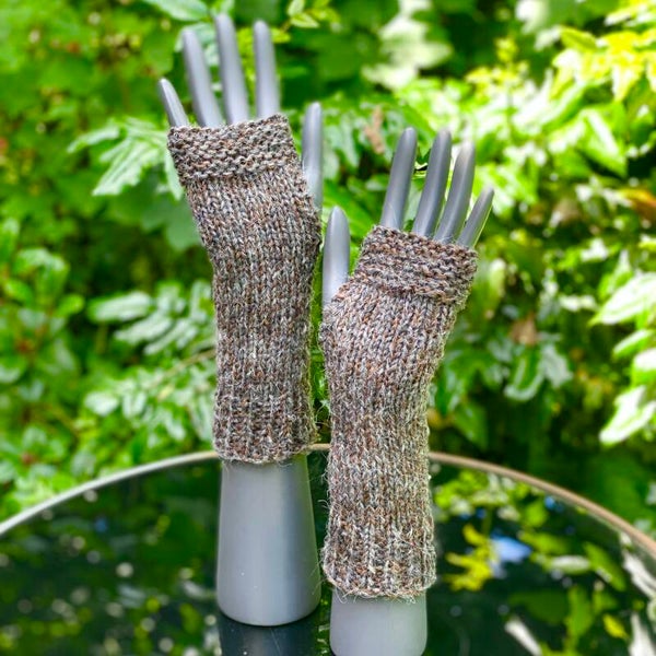 Armwarmers - Grijs-Bruin / Grey-Brown. Wol/Wool.