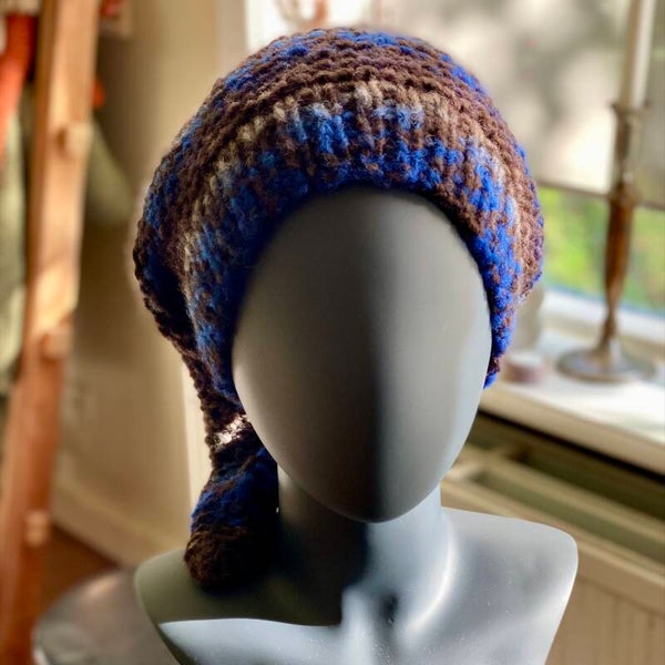 Long Beanie - Blauw-Bruin / Blue-Brown