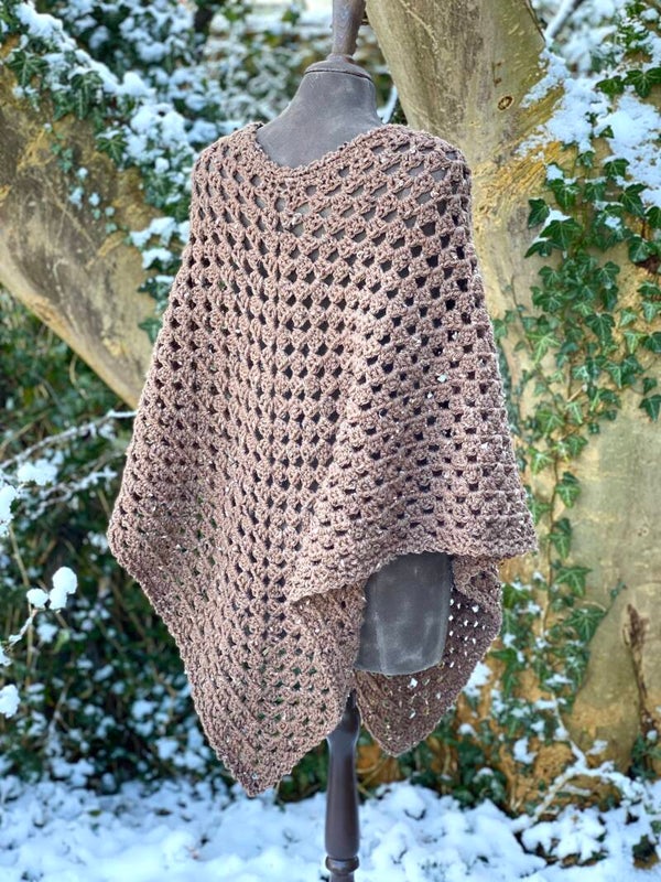 Poncho - Zand m tweed effect / Sand w tweed effect