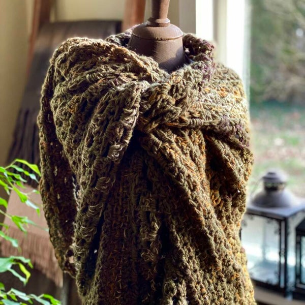 Big Hug - Olijf gemeleerd / Olive melange. Nul wol / No wool