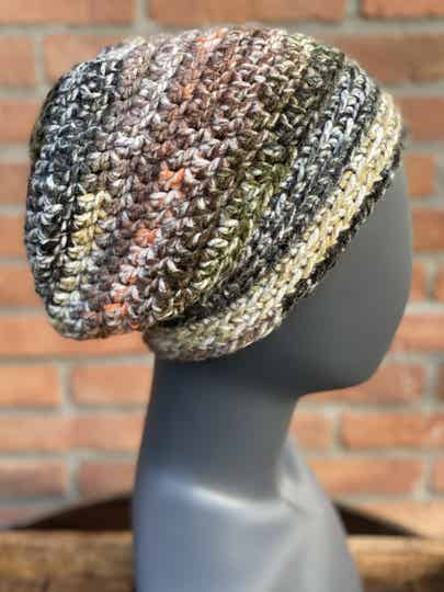 Chunky Beanie - Groen / Natuur, nul-wol