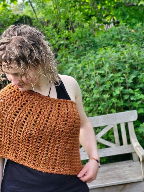 Korte Poncho - Hazelnoot