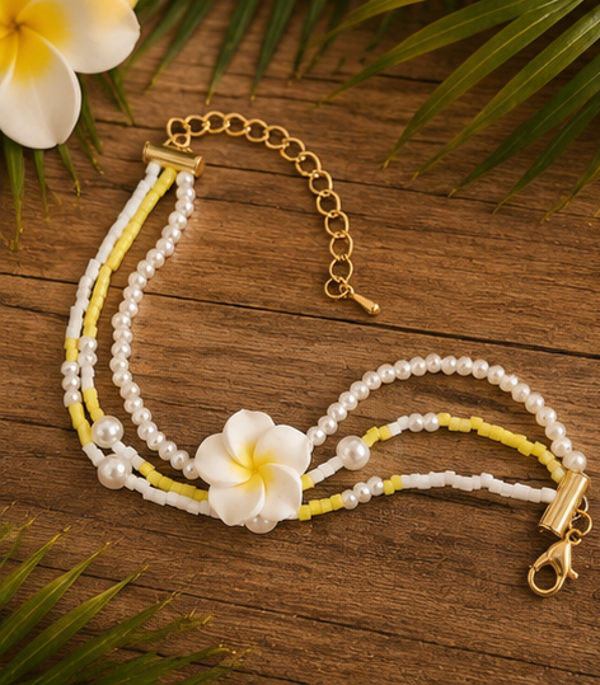 Bracelet fleur Plumeria