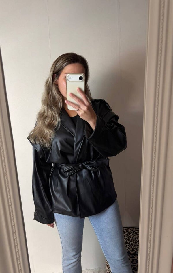 Leather look jas