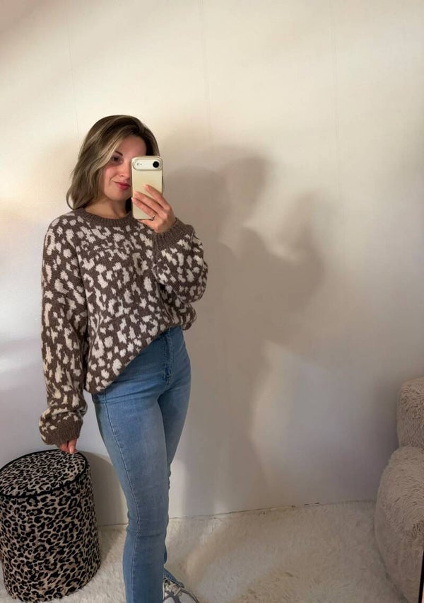 Sweater met Beige patroon