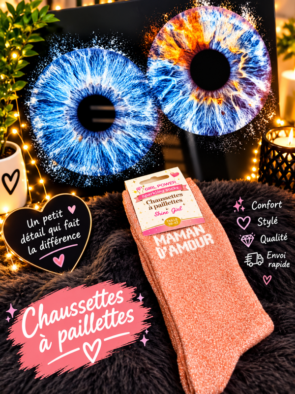 Chaussettes a paillettes maman d'amour