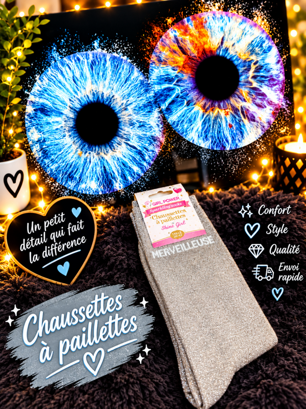 Chaussettes a paillettes merveilleuse