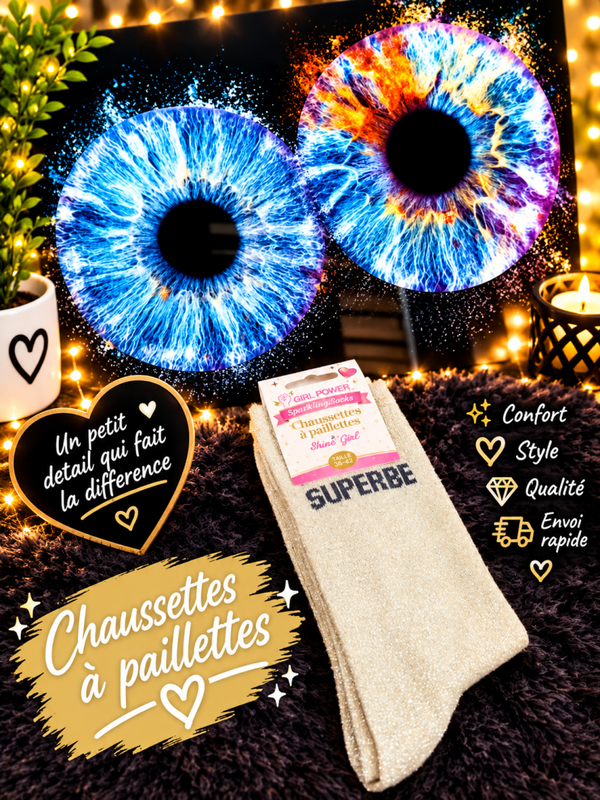 Chaussettes a paillettes superbe