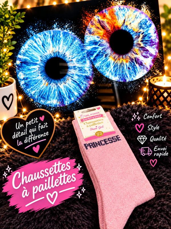 Chaussettes a paillettes princesses