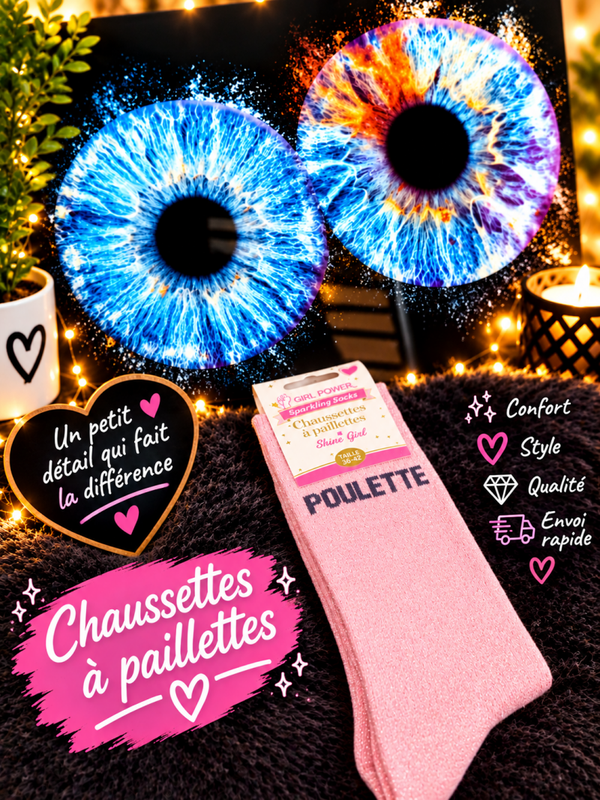 Chaussettes a paillettes poulette