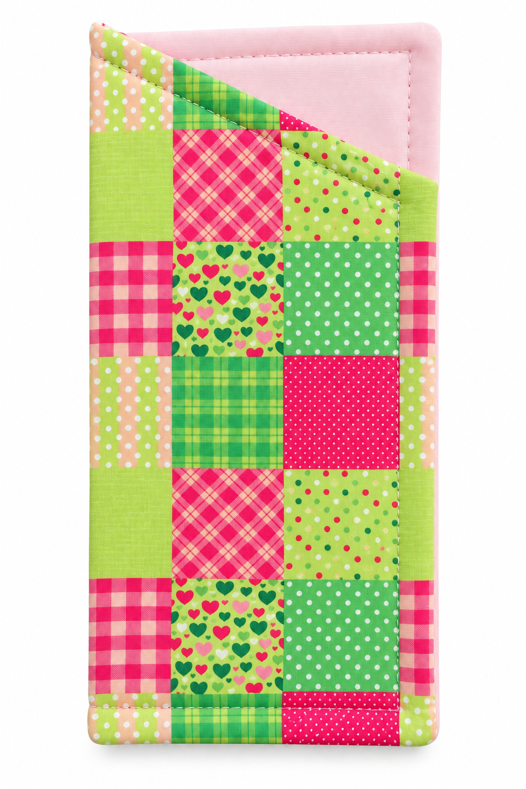 Patchwork hearts glasses case