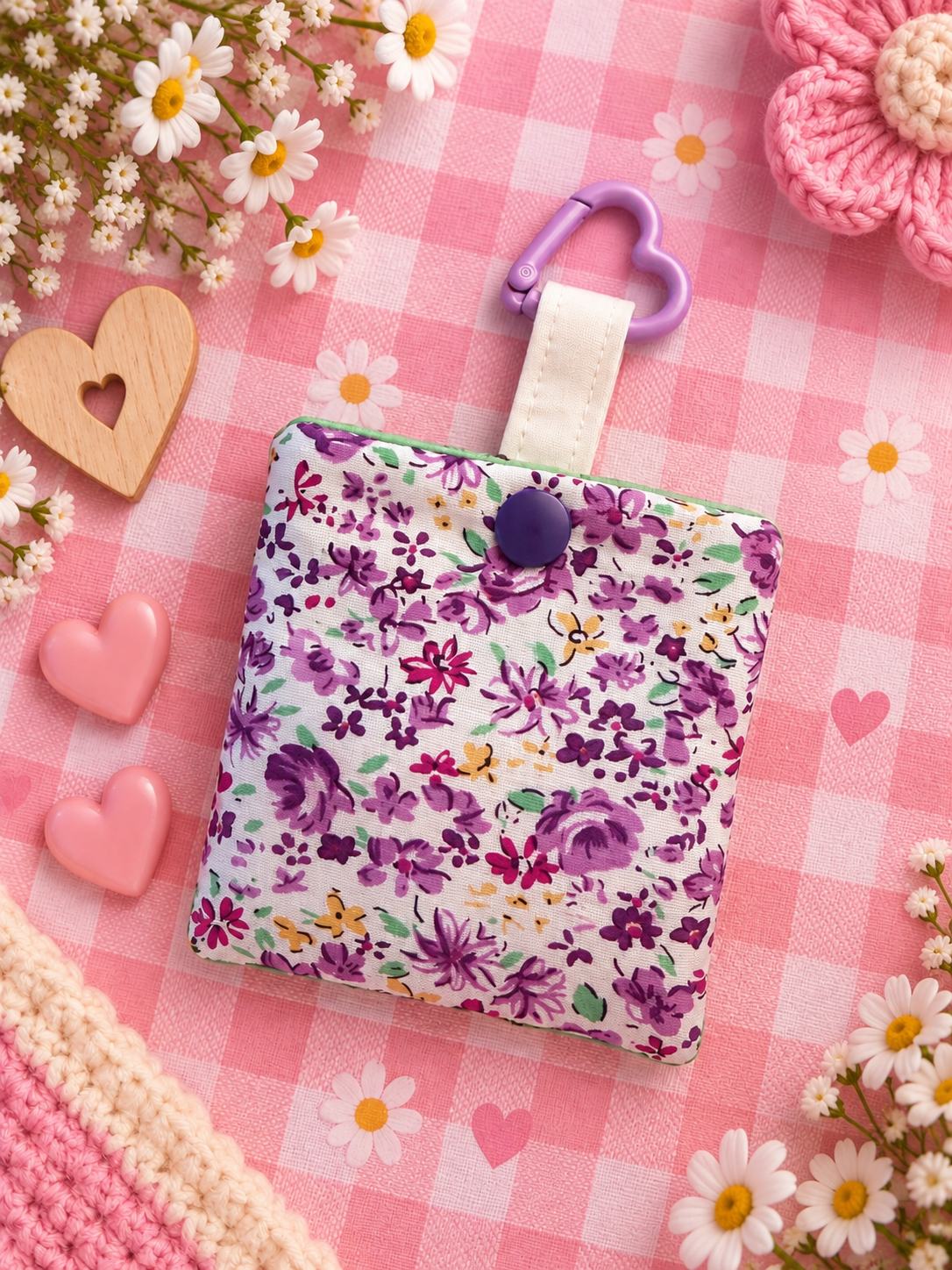 Purple floral headphone case