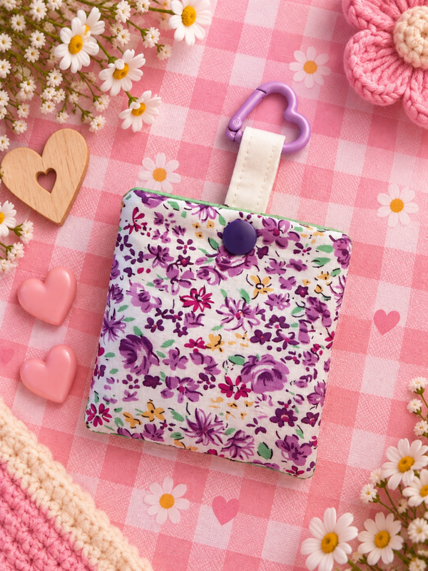 Purple floral headphone case