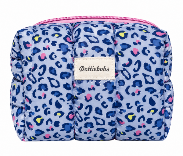 Blue Leopard make up bag