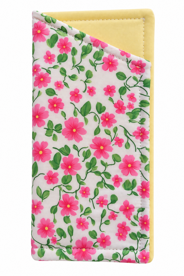 Pretty pink floral glasses case