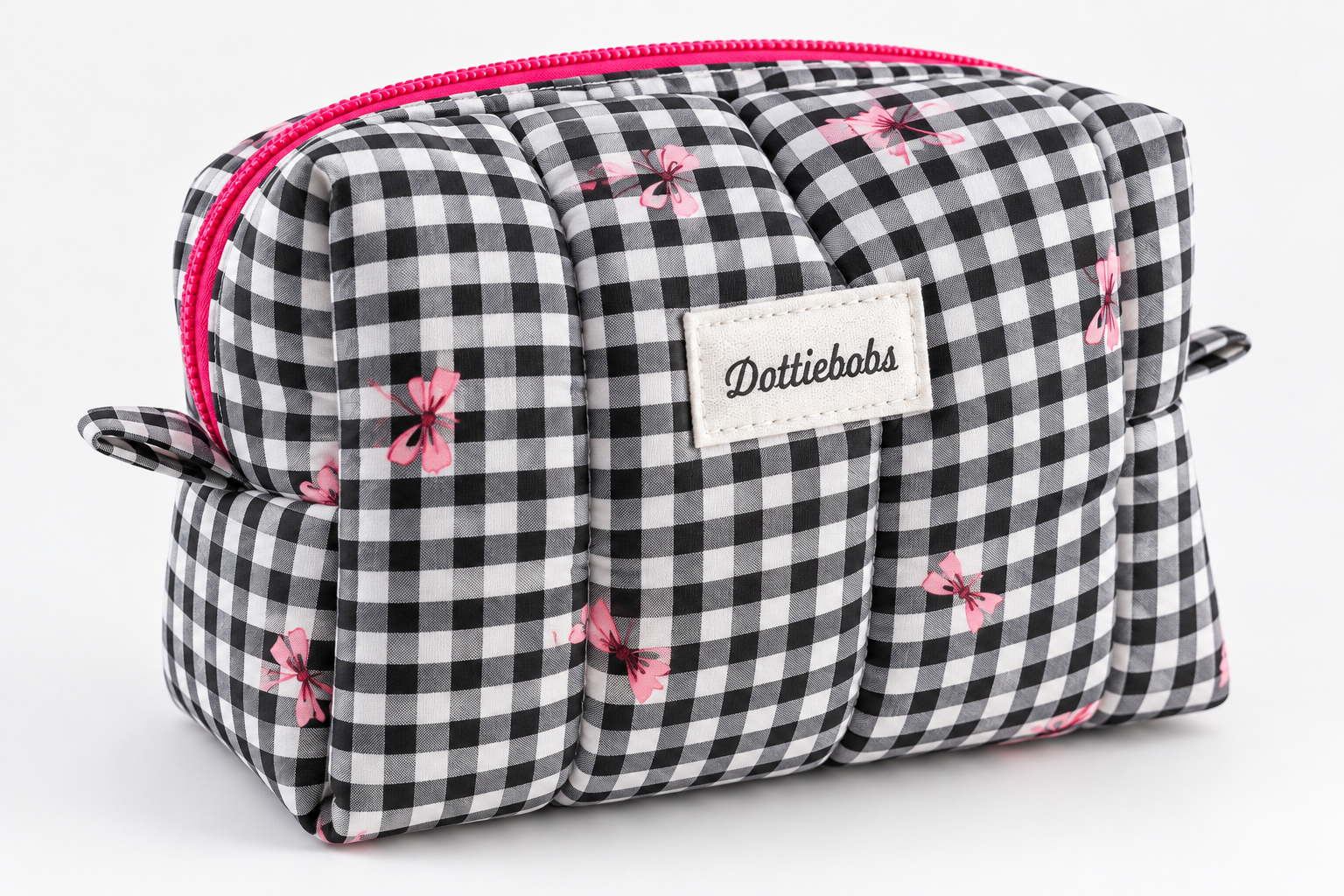 Bow check make up bag