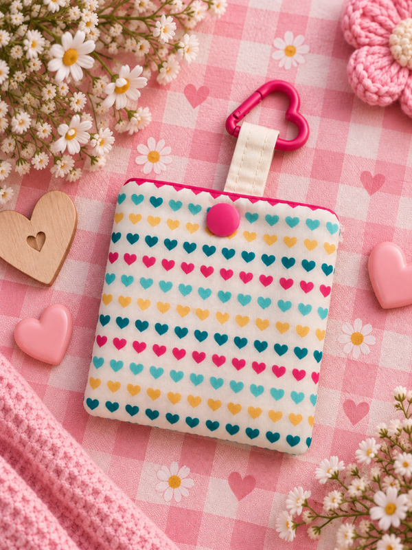 Rainbow heart headphone case