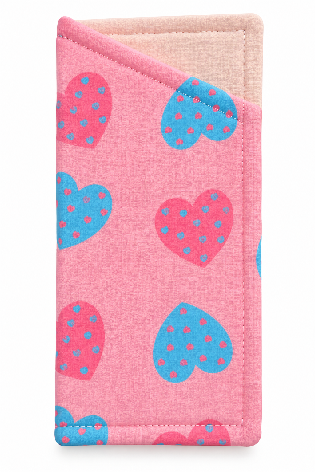Polka heart glasses case