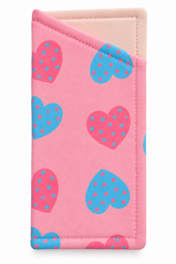 Polka heart glasses case