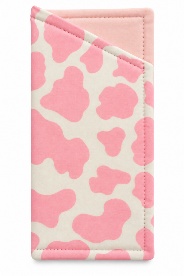 Pink cow glasses case