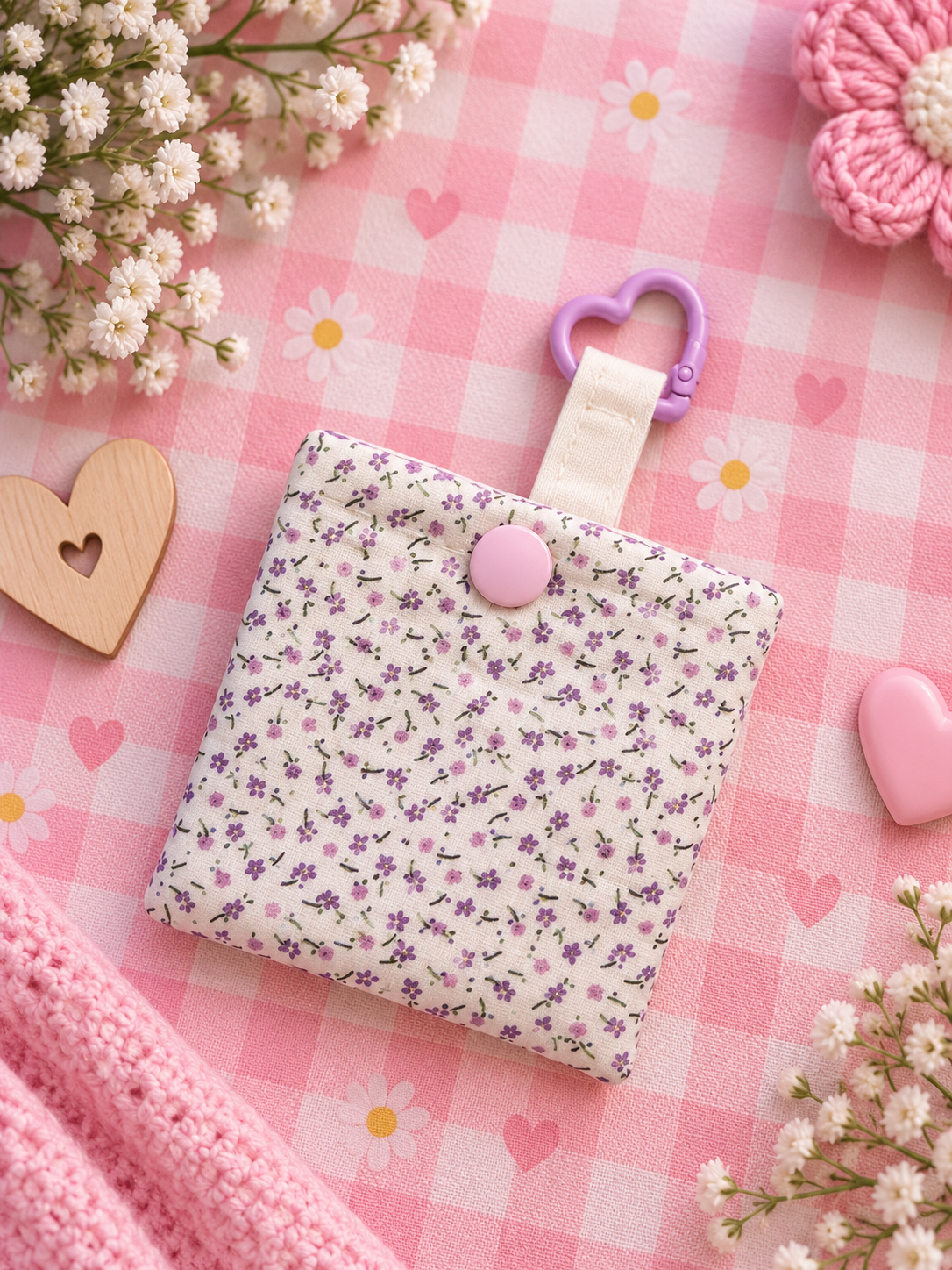 Lilac ditsy headphone case