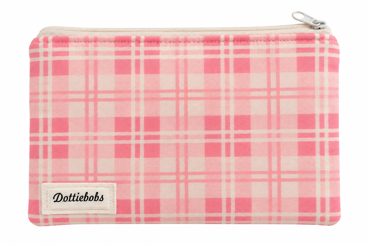 Pretty pink plaid pouch