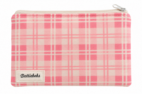 Pretty pink plaid pouch
