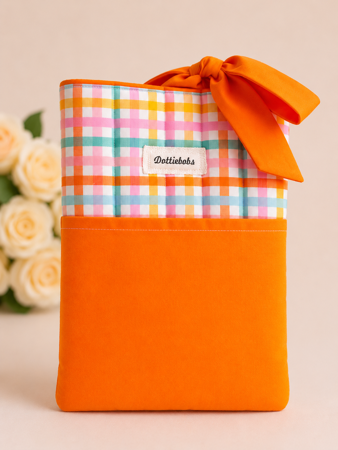 Orange check Tablet/Book sleeve