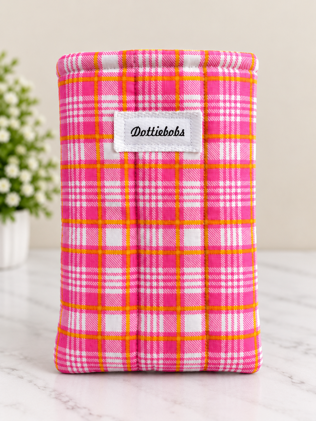 Hot pink tartan Kindle Sleeve