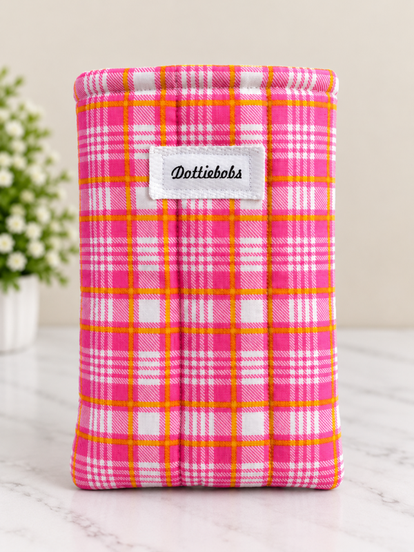 Hot pink tartan Kindle Sleeve