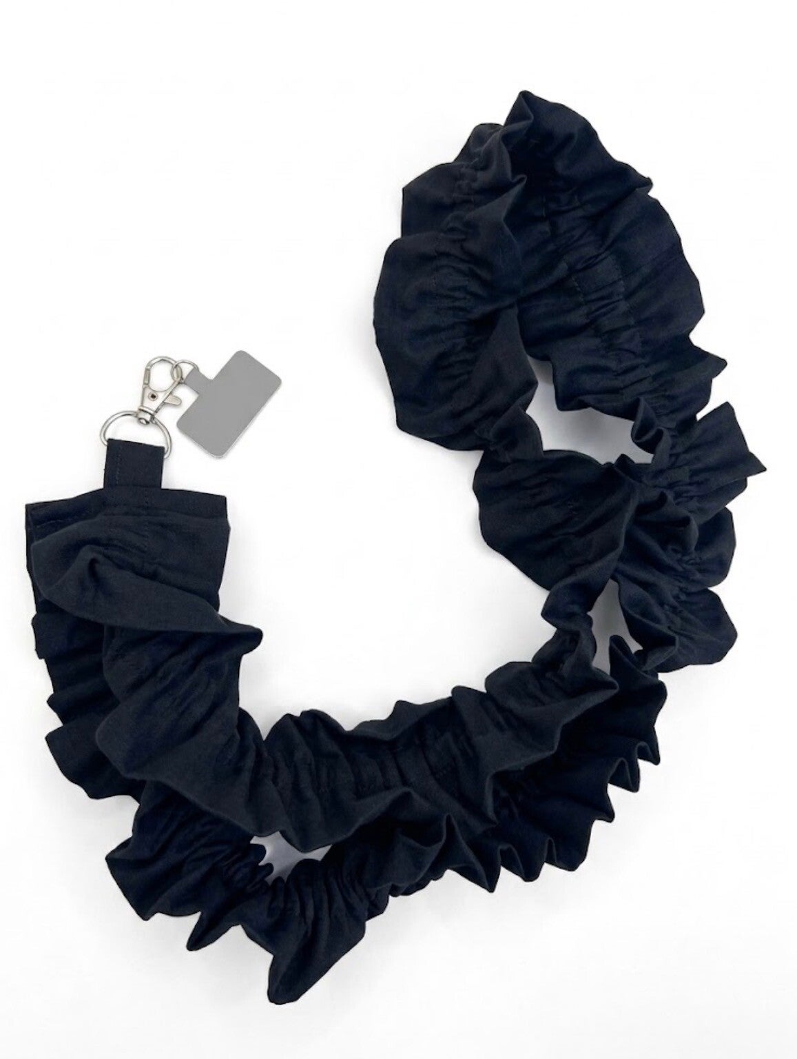 Black ruffle lanyard