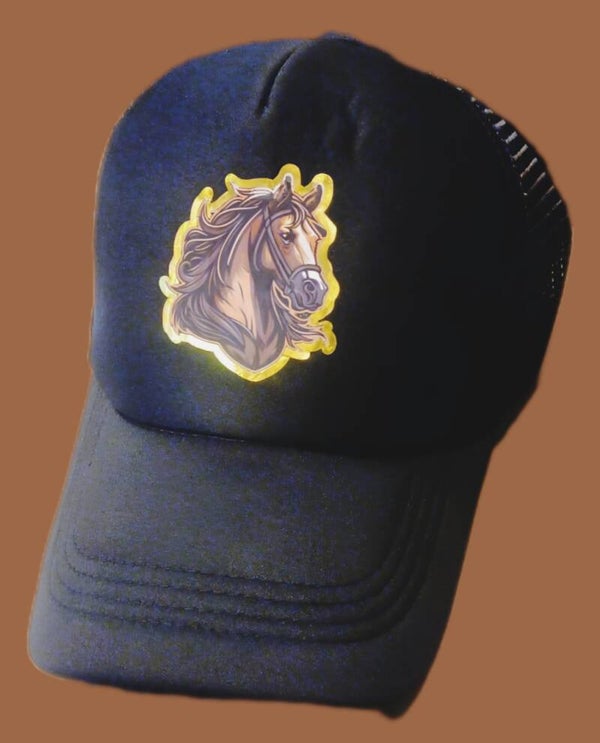 Casquette cheval avec contour jaune