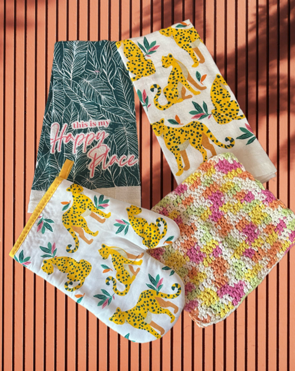4 pc Jungle Theme Dish Towel Set