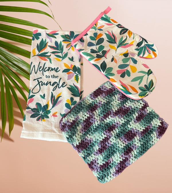 3 pc Wecome To The Jungle Dish Towel Set