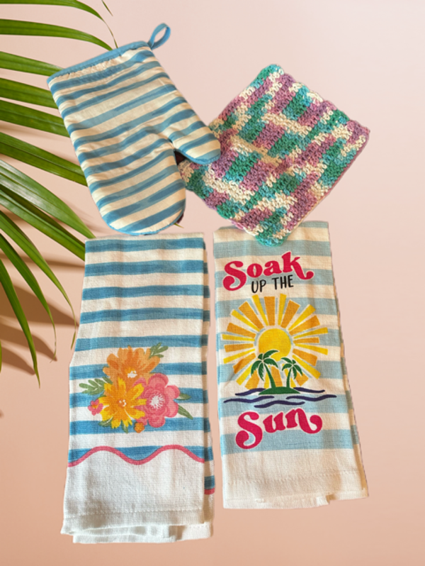 4 pc Soak Up The Sun Dish Towel Set