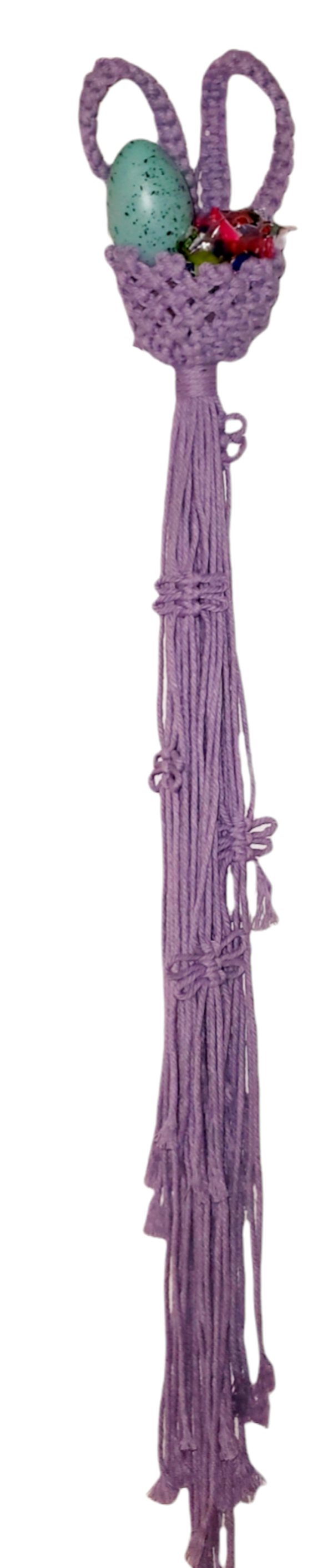 Mini Bunny hanging basket with Butterflies in Tassel