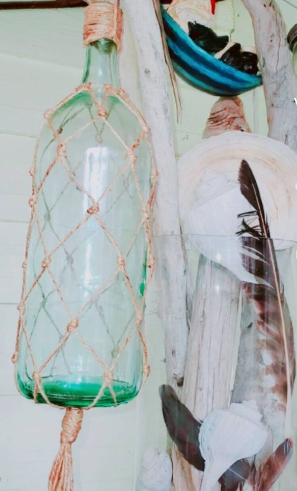 Nautical macrame Wine Bottle