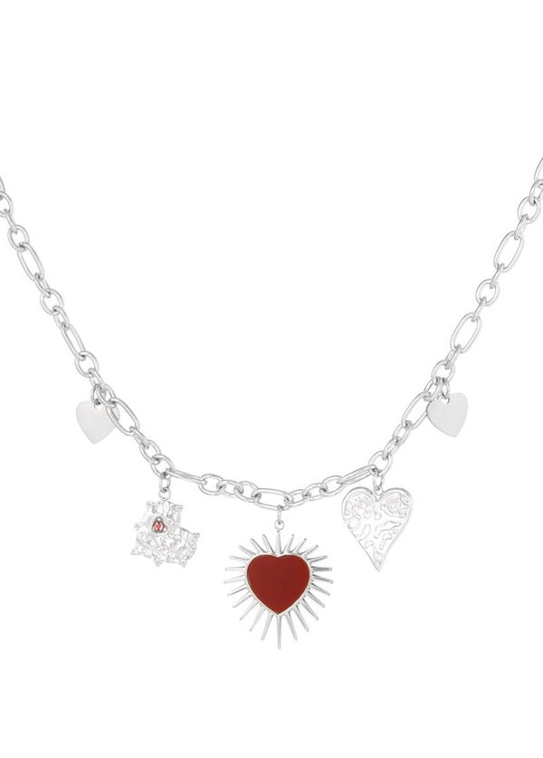 Red heart zilver