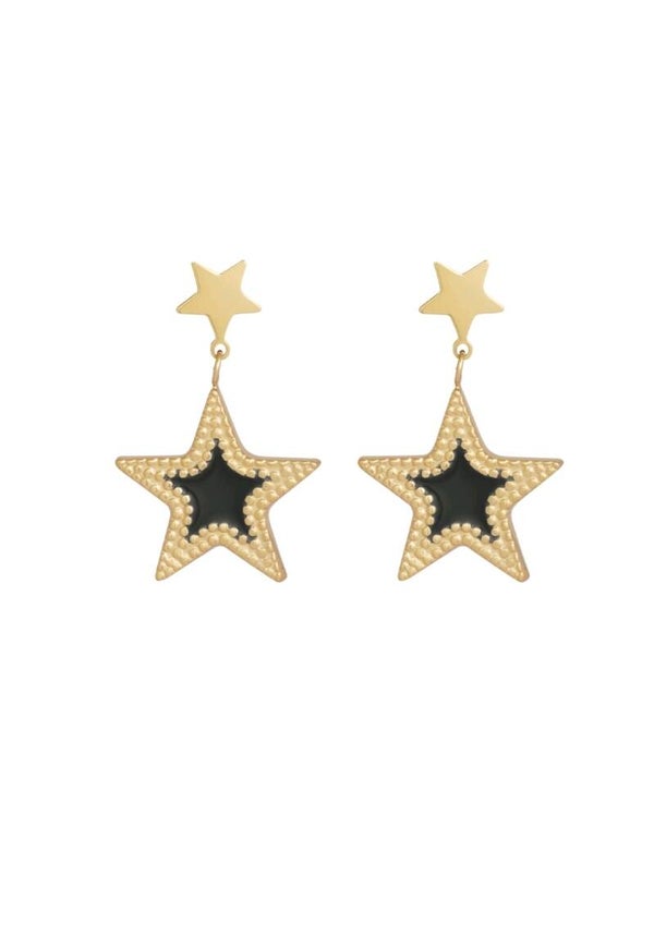 Dubbele ster zwart goud