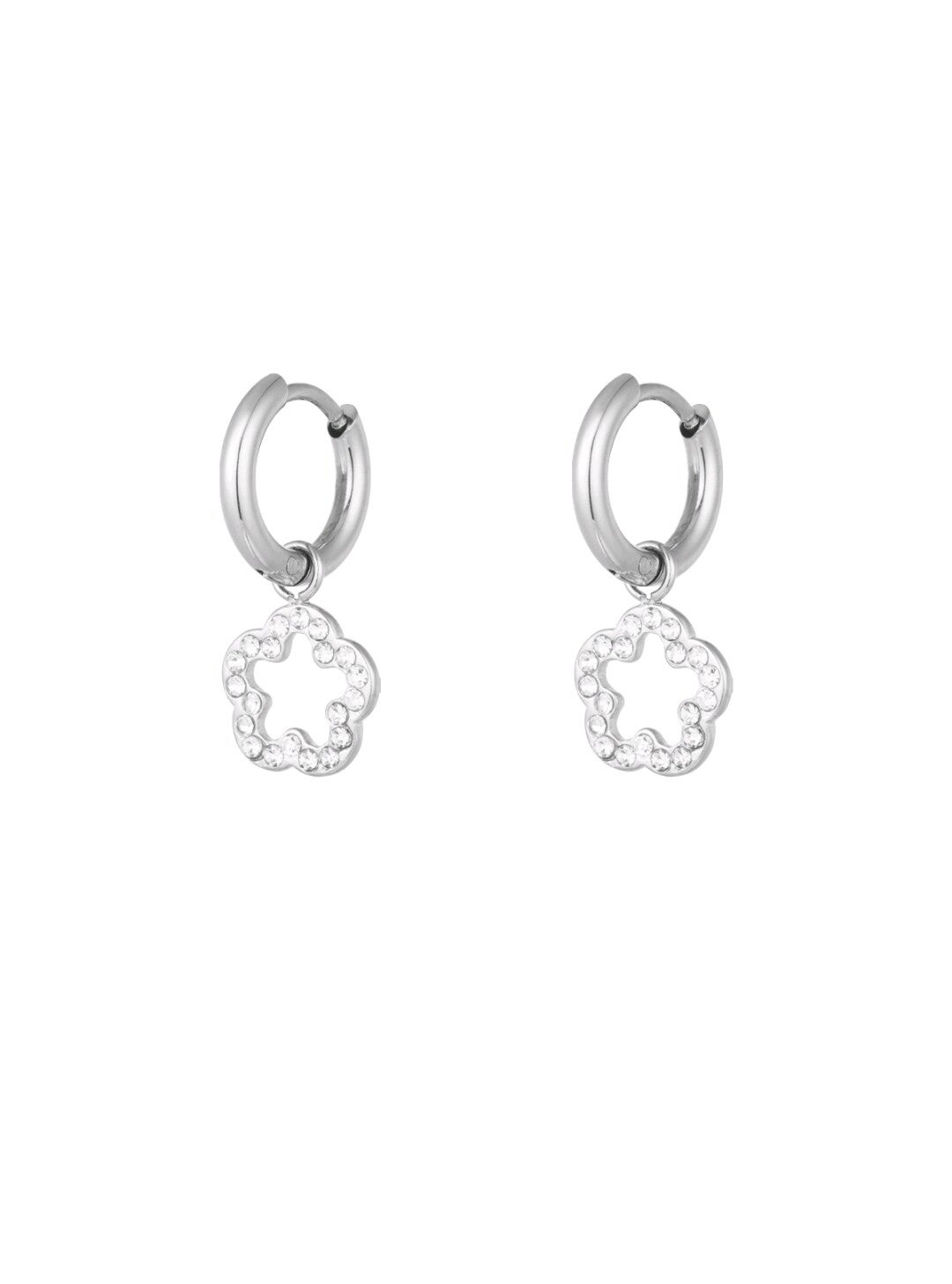 Glitter bloem zilver